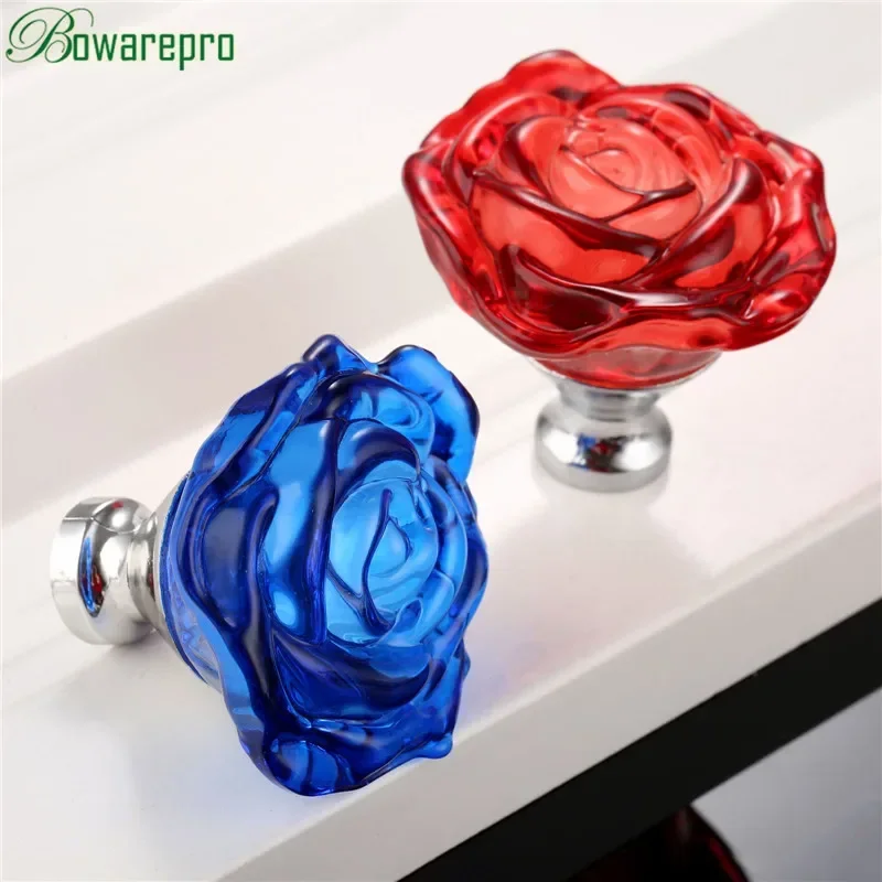 Furniture Hardware Bolts - bowarepro 50MM cristallo rosa maniglia in