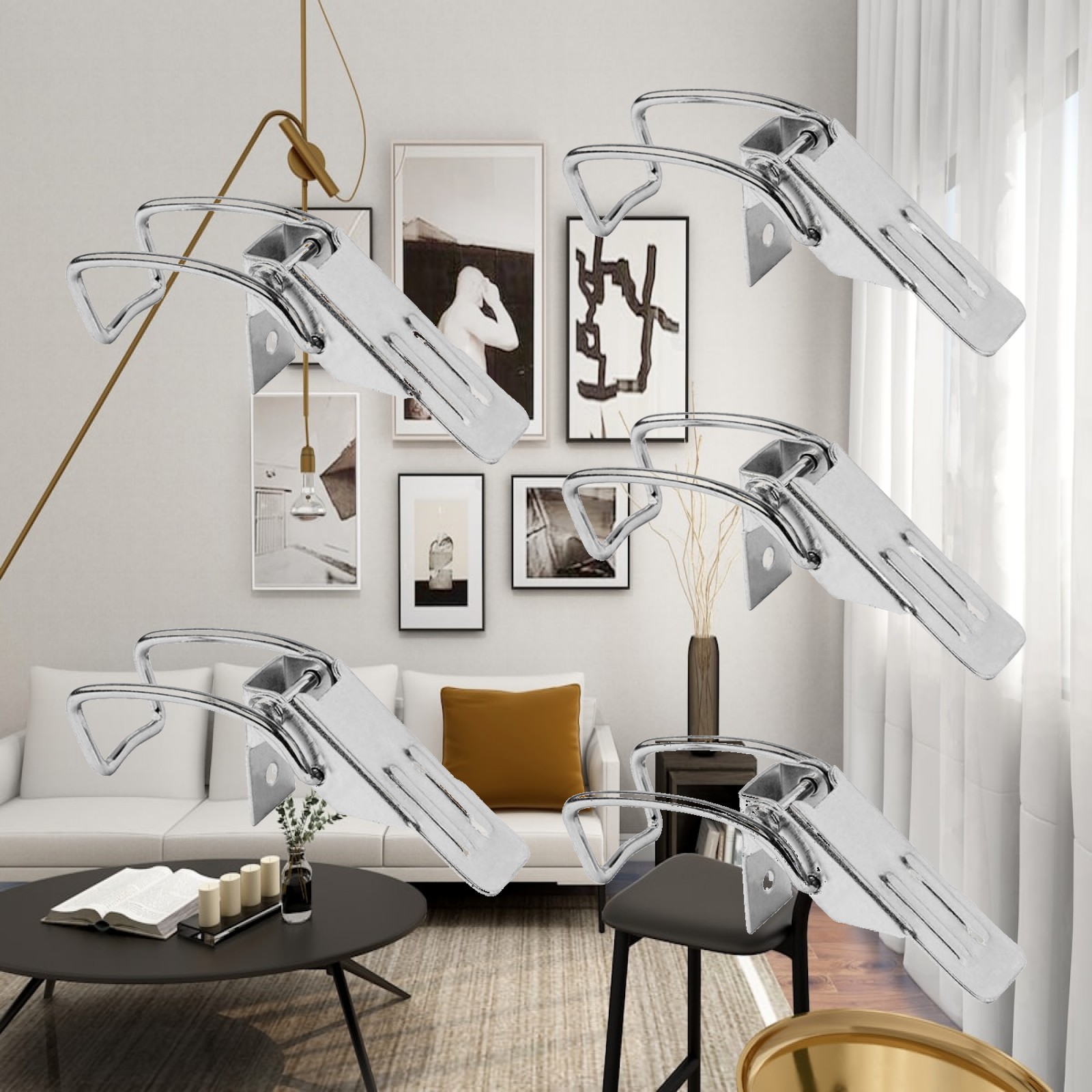 Furniture Hardware Latch - 5x Chiusura a Scatto in Metallo